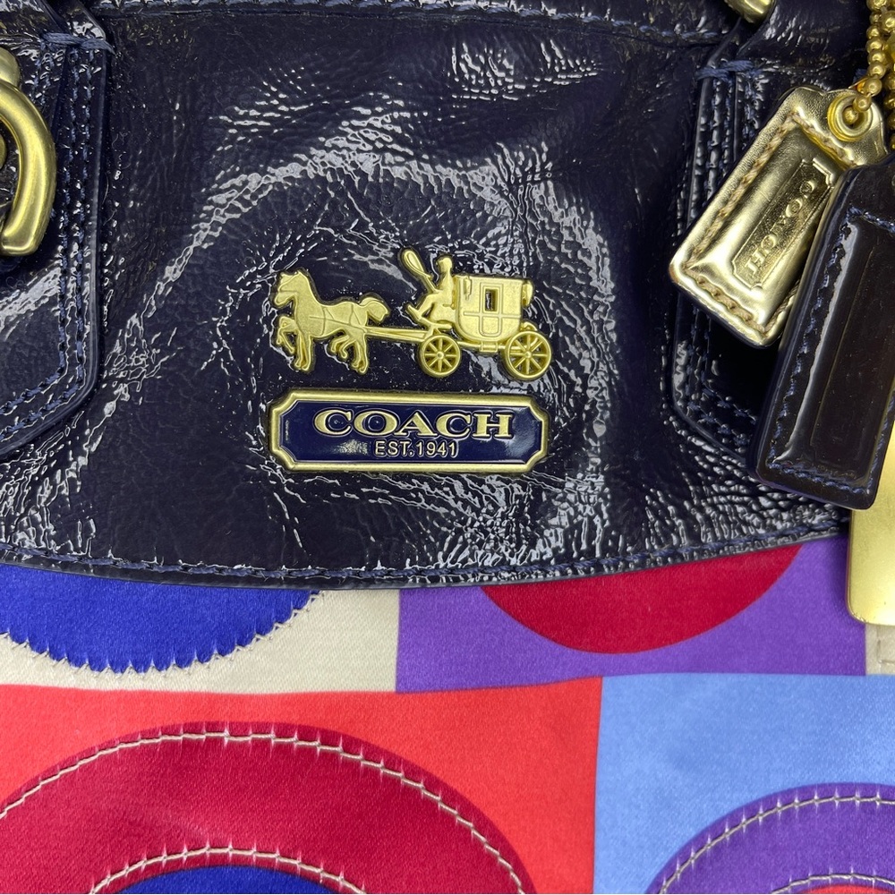 Coach Limited Edition Madison Op Art Julianne Bag Tote Handbag Purse 13253 🔥🔥🔥 - Picture 7 of 16